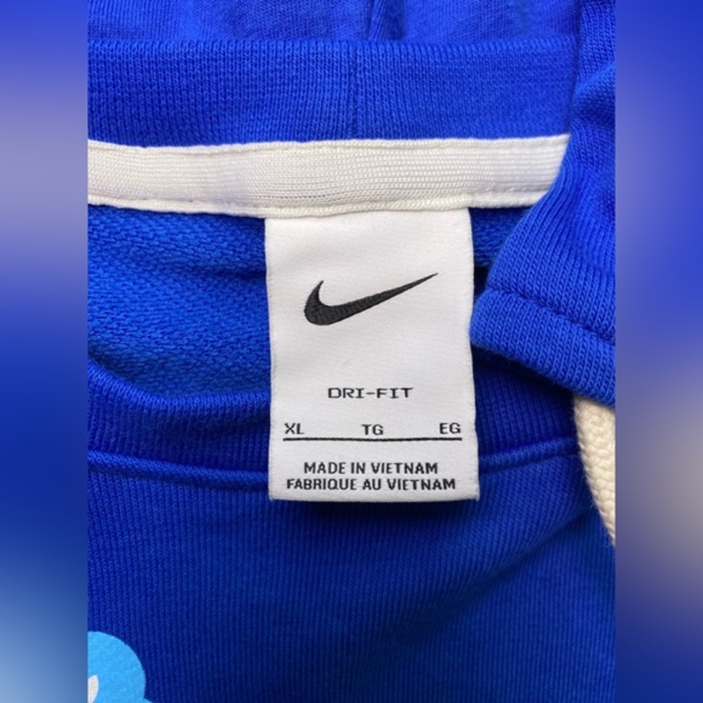 Rare Nike EYBL Cropped Hoodie Blue Women Size XL Who Run We Run Elite Basketball - Picture 6 of 10